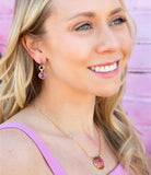 Luca Pink Magenta Spiny Oyster Golden Pendant Necklace - Barse Jewelry