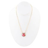 Luca Pink Magenta Spiny Oyster Golden Pendant Necklace - Barse Jewelry