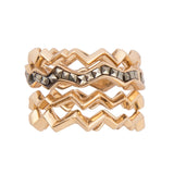 Marcasite and Bronze Stack Ring Set - Barse Jewelry