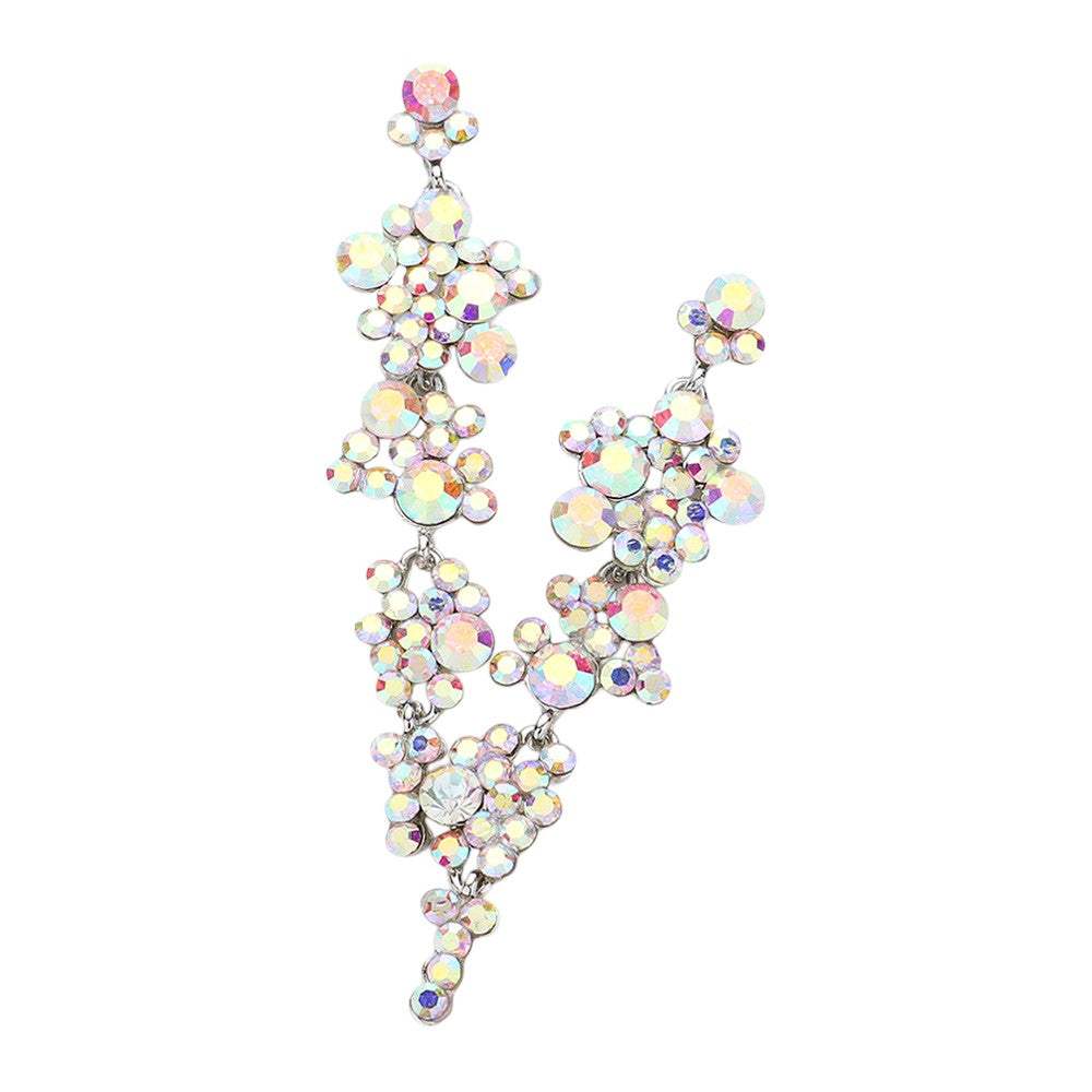 Bubble Stone Cluster Dangle Evening Earrings - Madeline Love - Flyclothing LLC