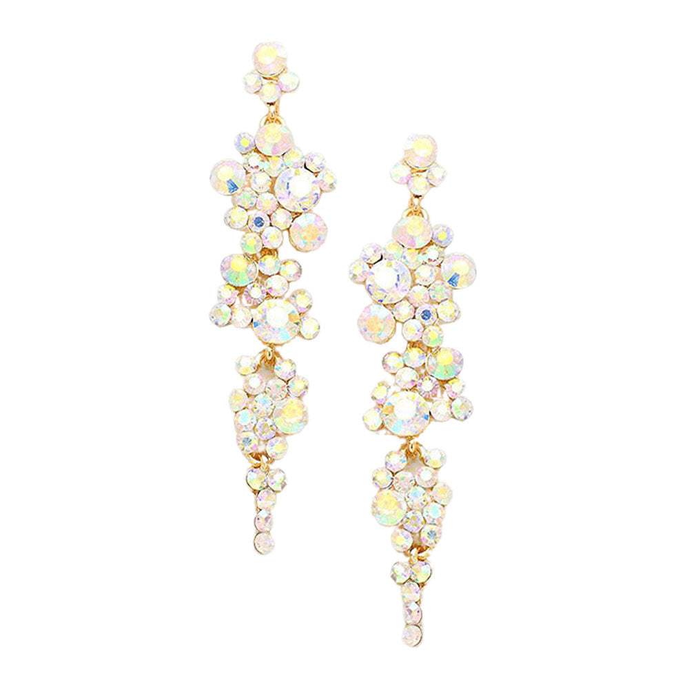 Bubble Stone Cluster Dangle Evening Earrings - Madeline Love - Flyclothing LLC