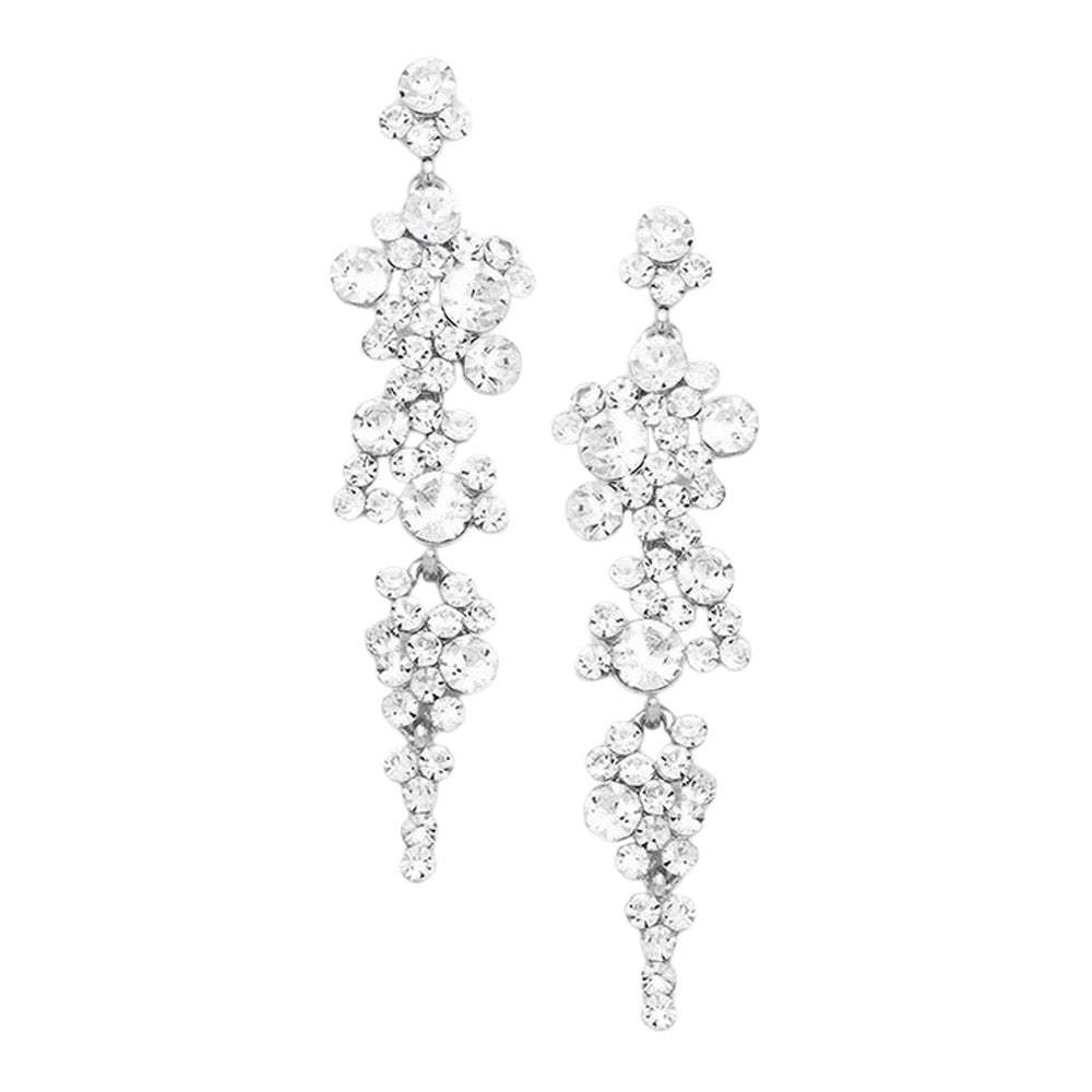 Bubble Stone Cluster Dangle Evening Earrings - Madeline Love - Flyclothing LLC