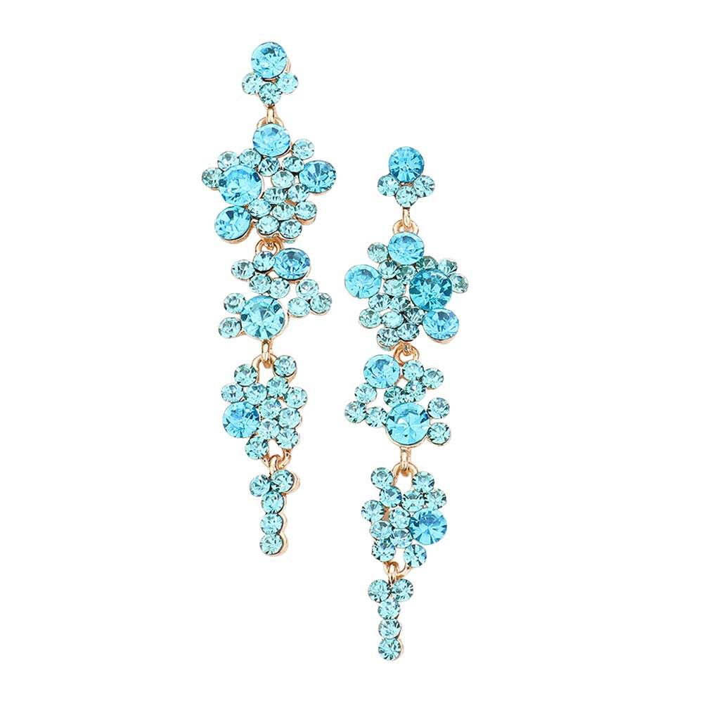 Bubble Stone Cluster Dangle Evening Earrings - Madeline Love - Flyclothing LLC