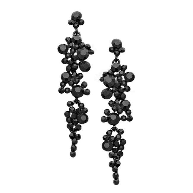 Bubble Stone Cluster Dangle Evening Earrings - Madeline Love - Flyclothing LLC