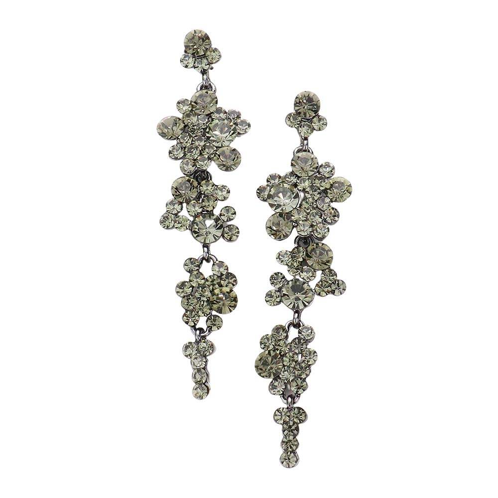 Bubble Stone Cluster Dangle Evening Earrings - Madeline Love - Flyclothing LLC