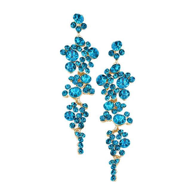 Bubble Stone Cluster Dangle Evening Earrings - Madeline Love - Flyclothing LLC