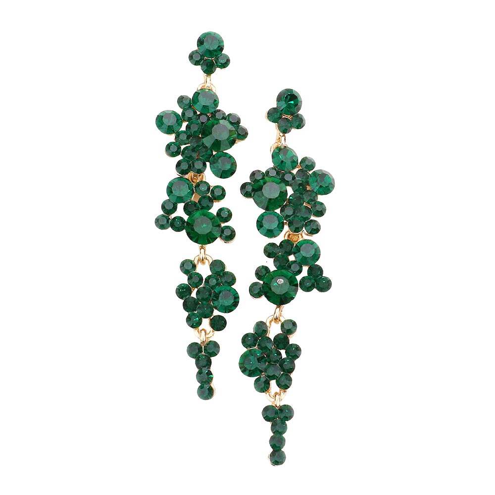 Bubble Stone Cluster Dangle Evening Earrings - Madeline Love - Flyclothing LLC