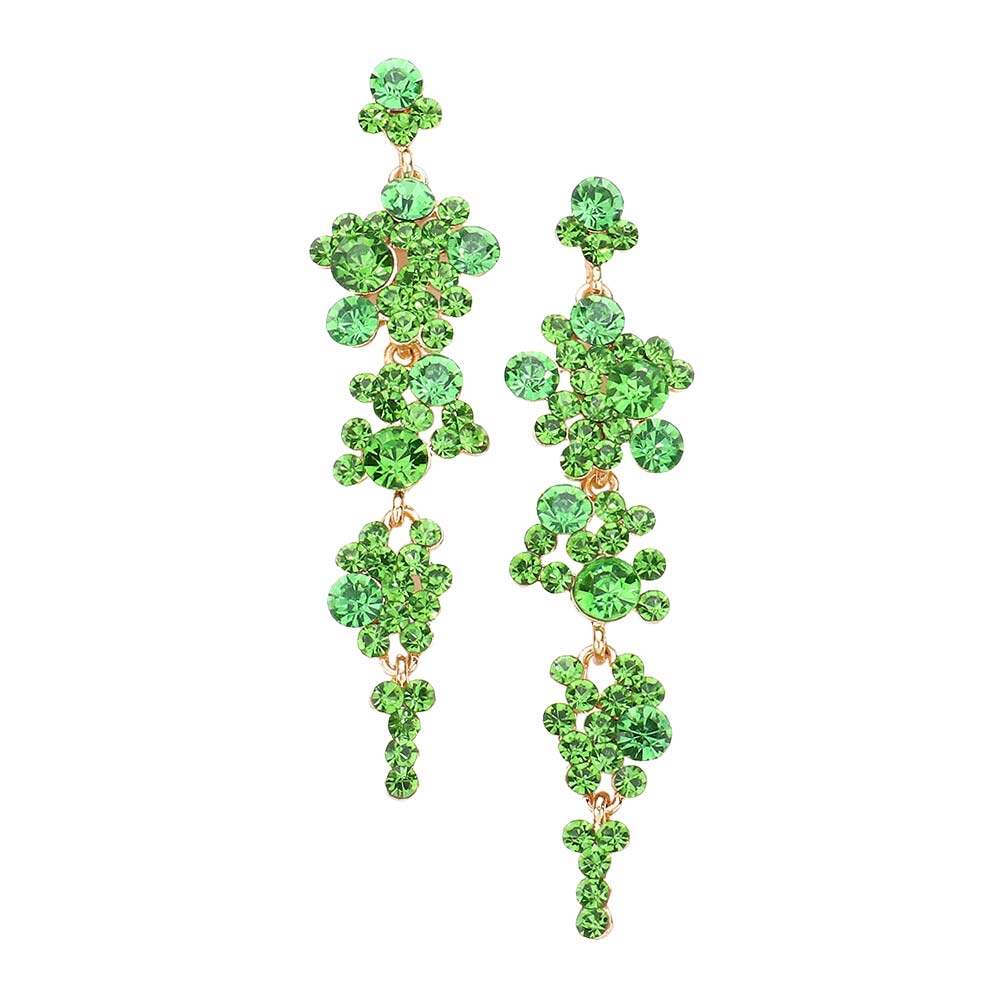 Bubble Stone Cluster Dangle Evening Earrings - Madeline Love - Flyclothing LLC