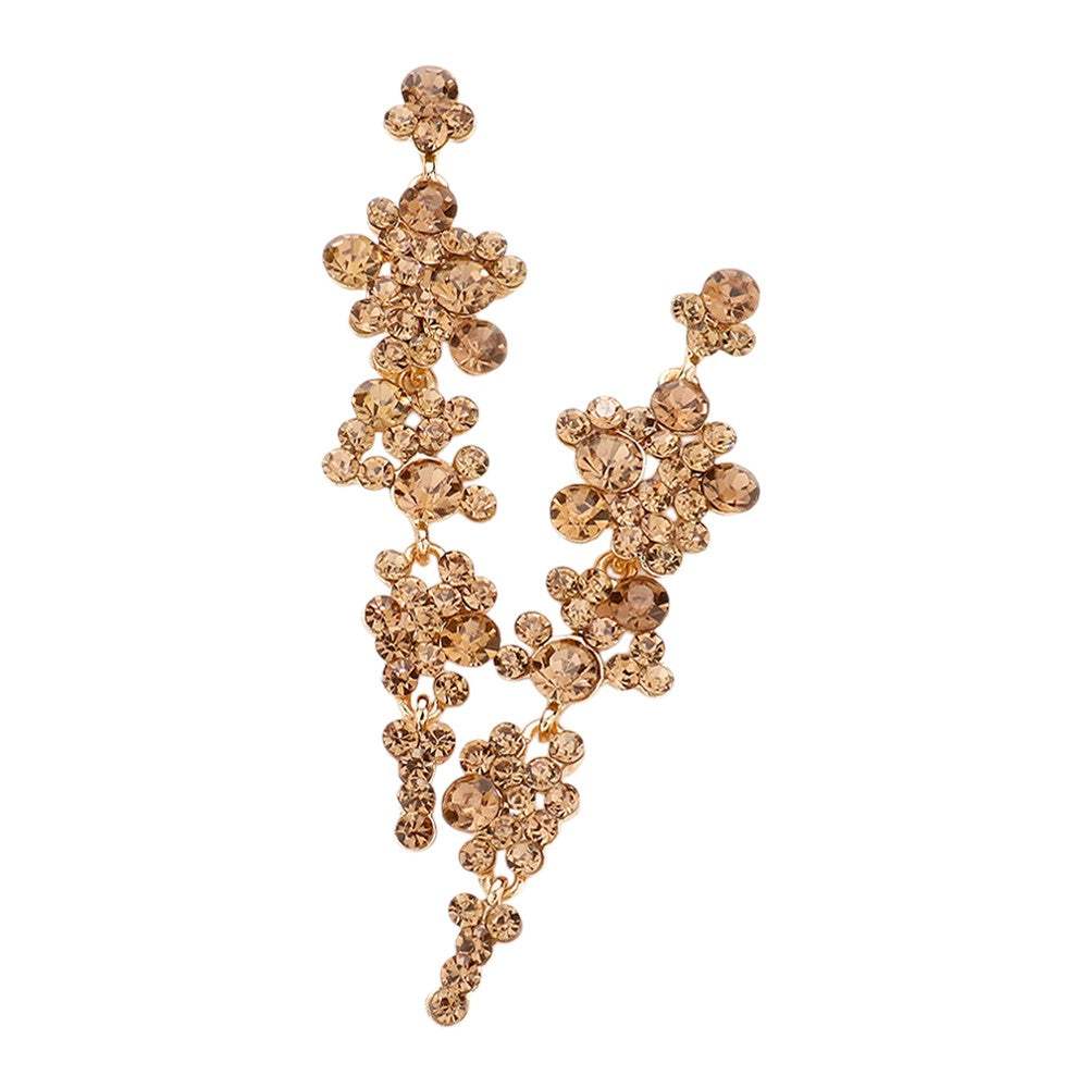 Bubble Stone Cluster Dangle Evening Earrings - Madeline Love - Flyclothing LLC