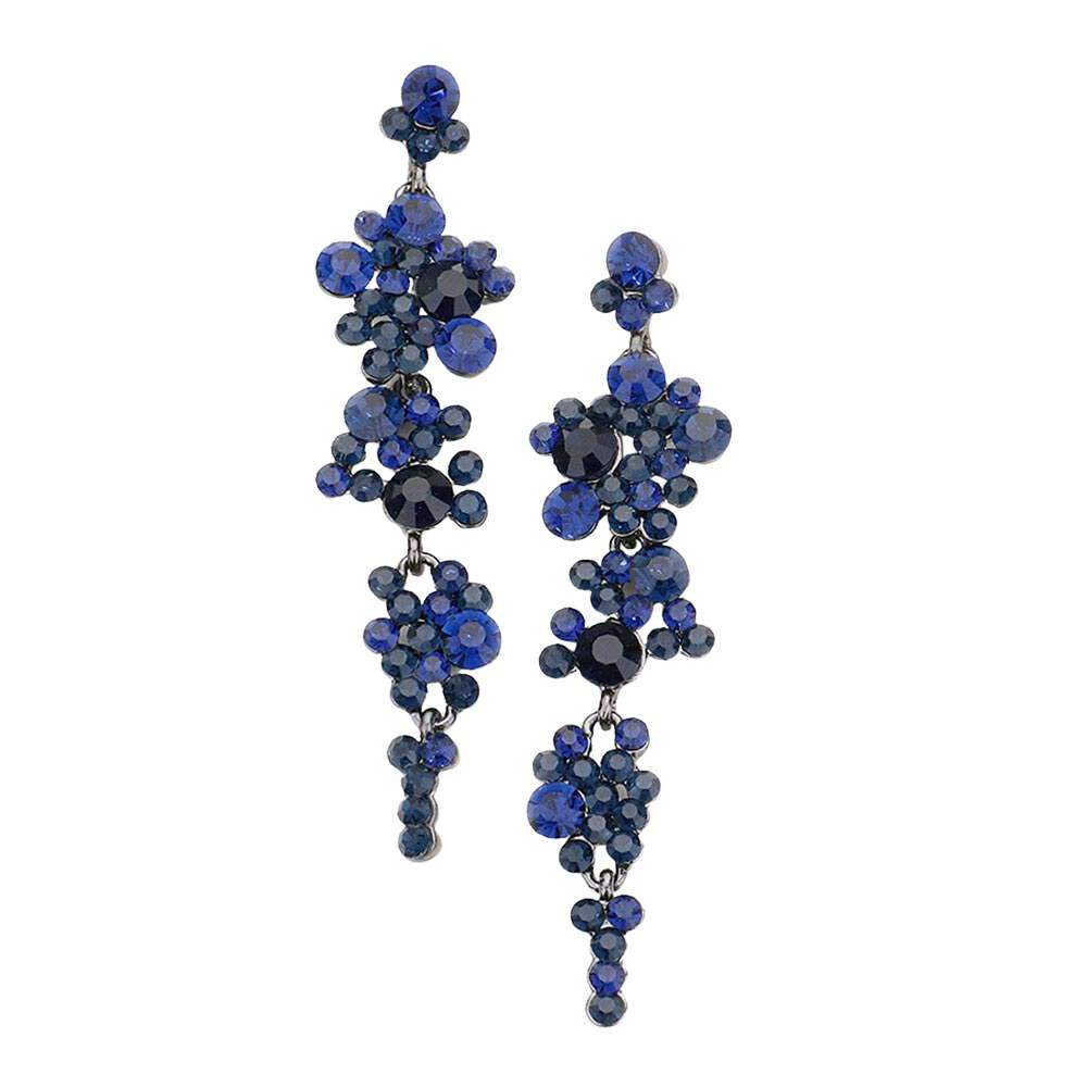 Bubble Stone Cluster Dangle Evening Earrings - Madeline Love - Flyclothing LLC