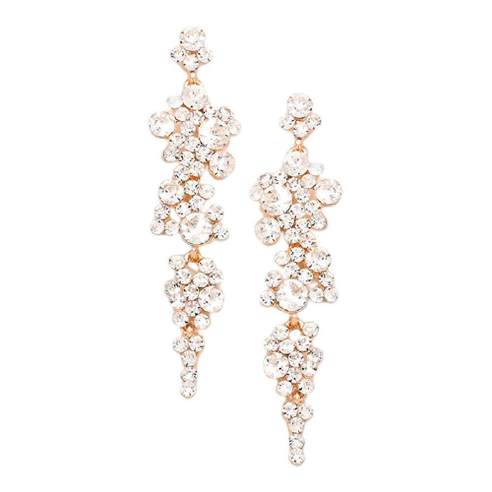 Bubble Stone Cluster Dangle Evening Earrings - Madeline Love - Flyclothing LLC