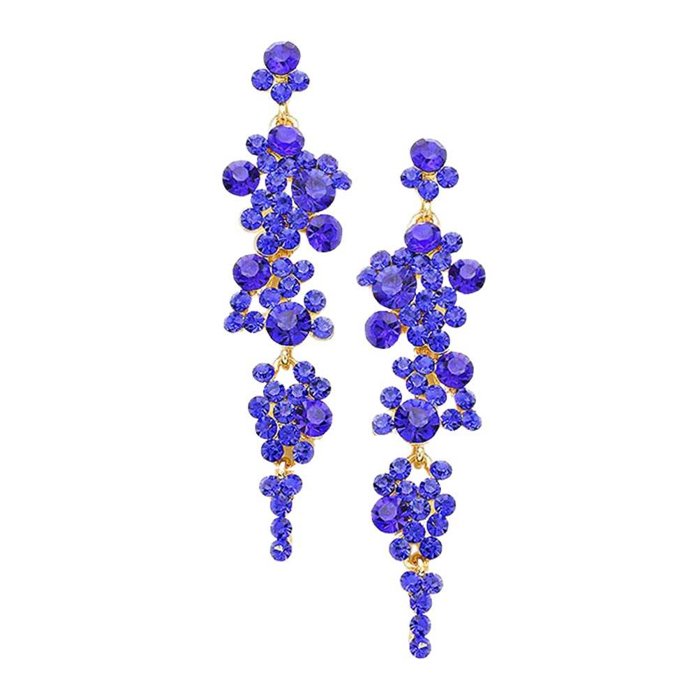 Bubble Stone Cluster Dangle Evening Earrings - Madeline Love - Flyclothing LLC