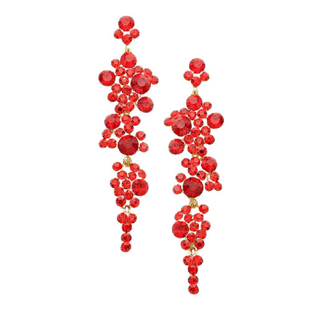 Bubble Stone Cluster Dangle Evening Earrings - Madeline Love - Flyclothing LLC