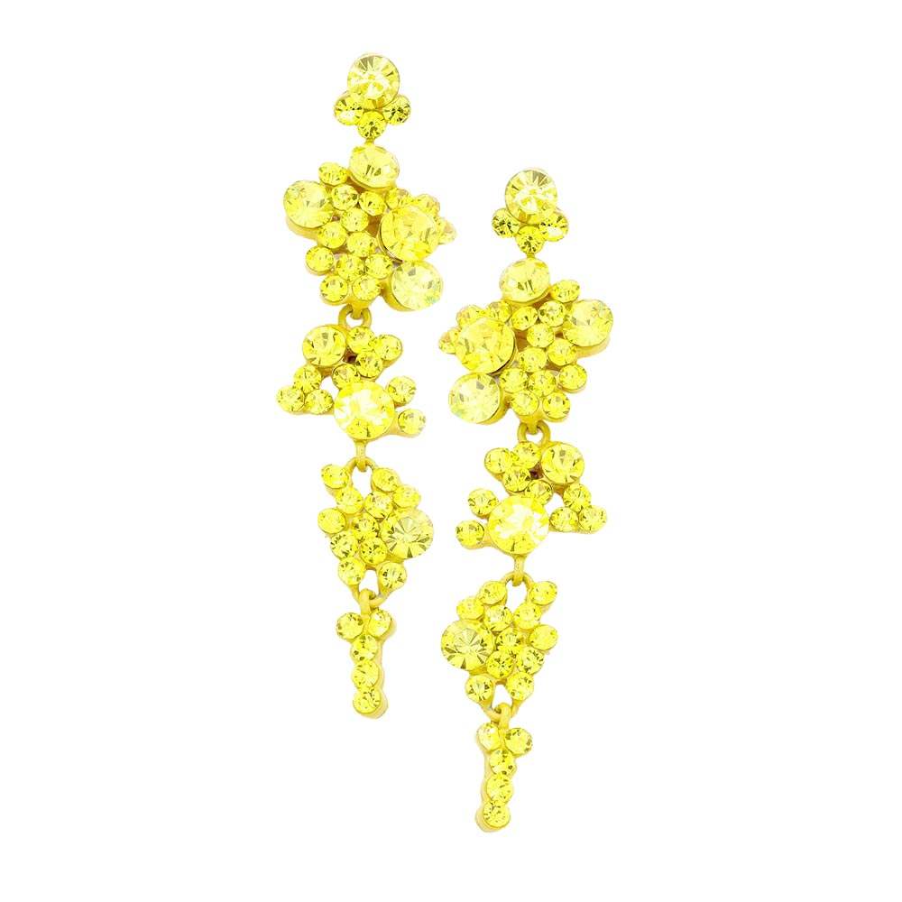 Bubble Stone Cluster Dangle Evening Earrings - Madeline Love - Flyclothing LLC