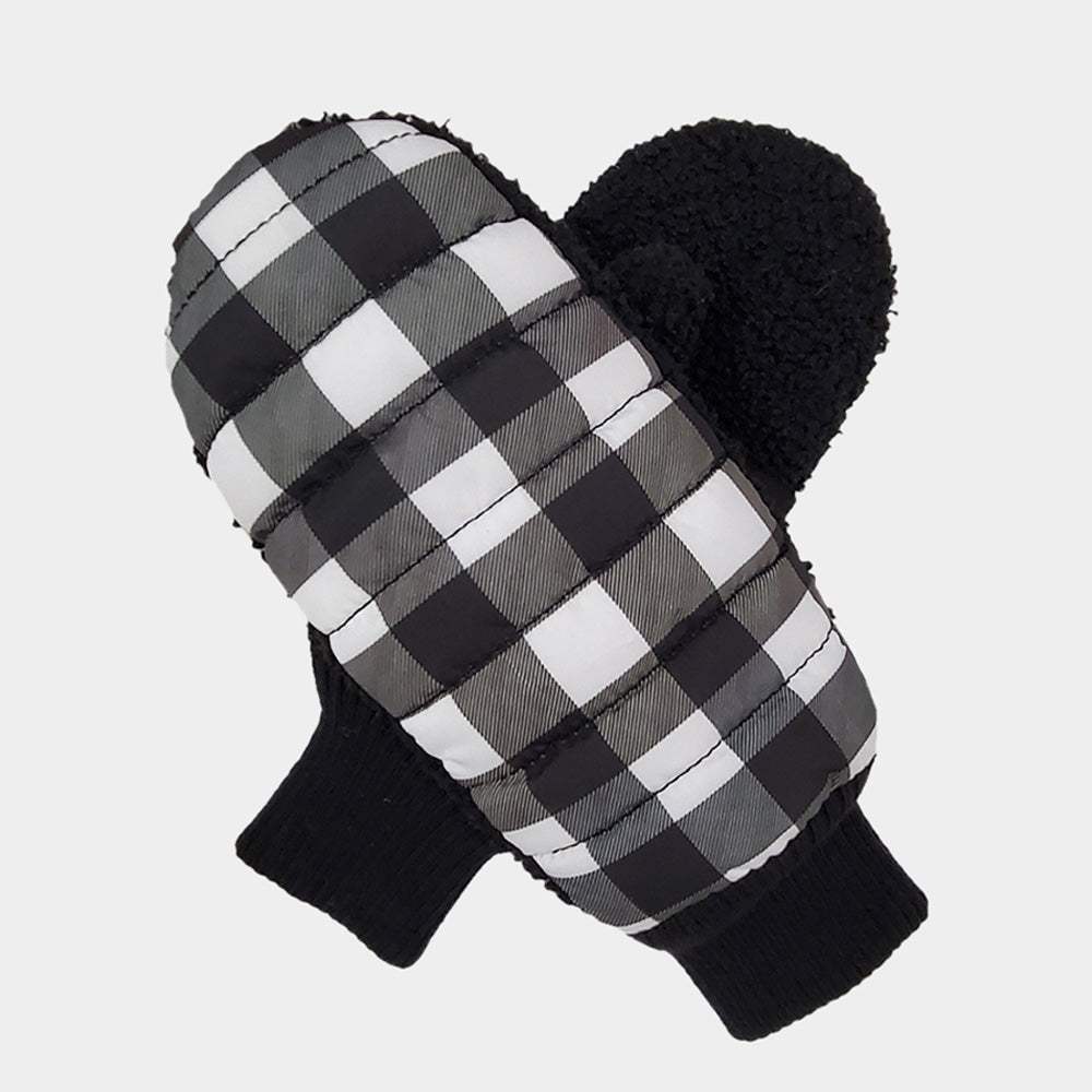 Buffalo Check Plaid Puffer Gloves - Madeline Love - Flyclothing LLC