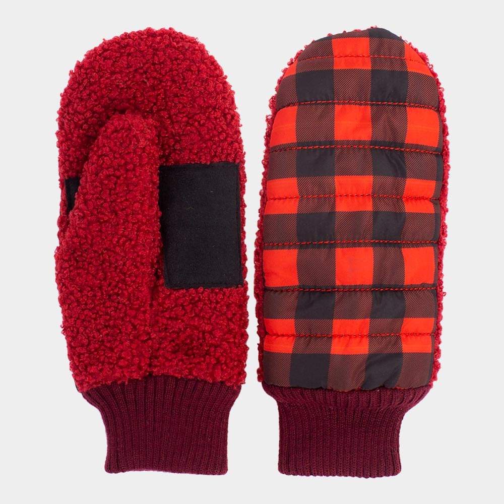 Buffalo Check Plaid Puffer Gloves - Madeline Love - Flyclothing LLC