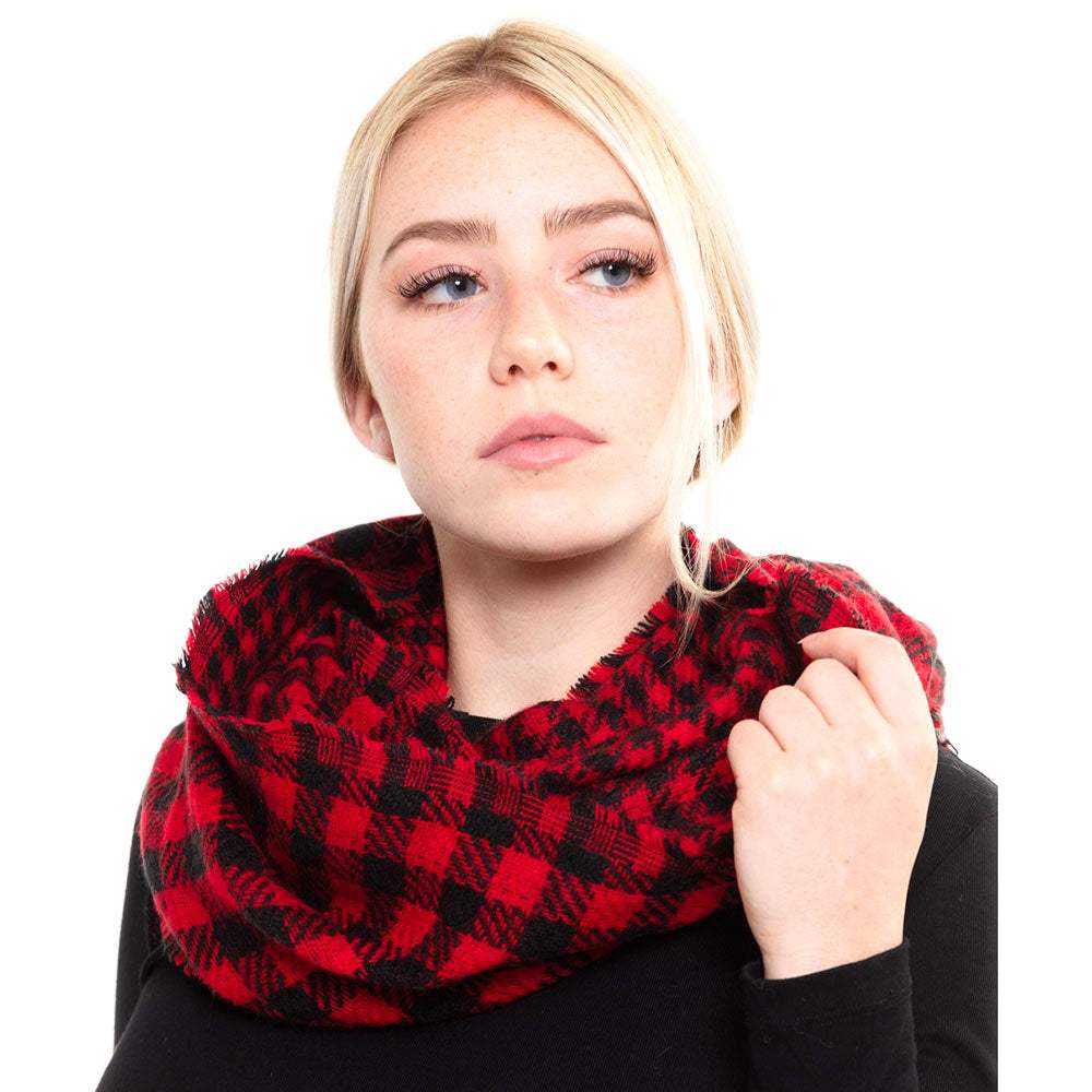 Buffalo Plaid Infinity Scarf - Madeline Love - Flyclothing LLC