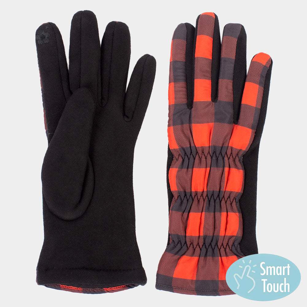 Buffalo Plaid Smart Touch Gloves - Madeline Love - Flyclothing LLC