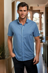 Bastille Check Short Sleeve Tech Shirt - Buki - Flyclothing LLC