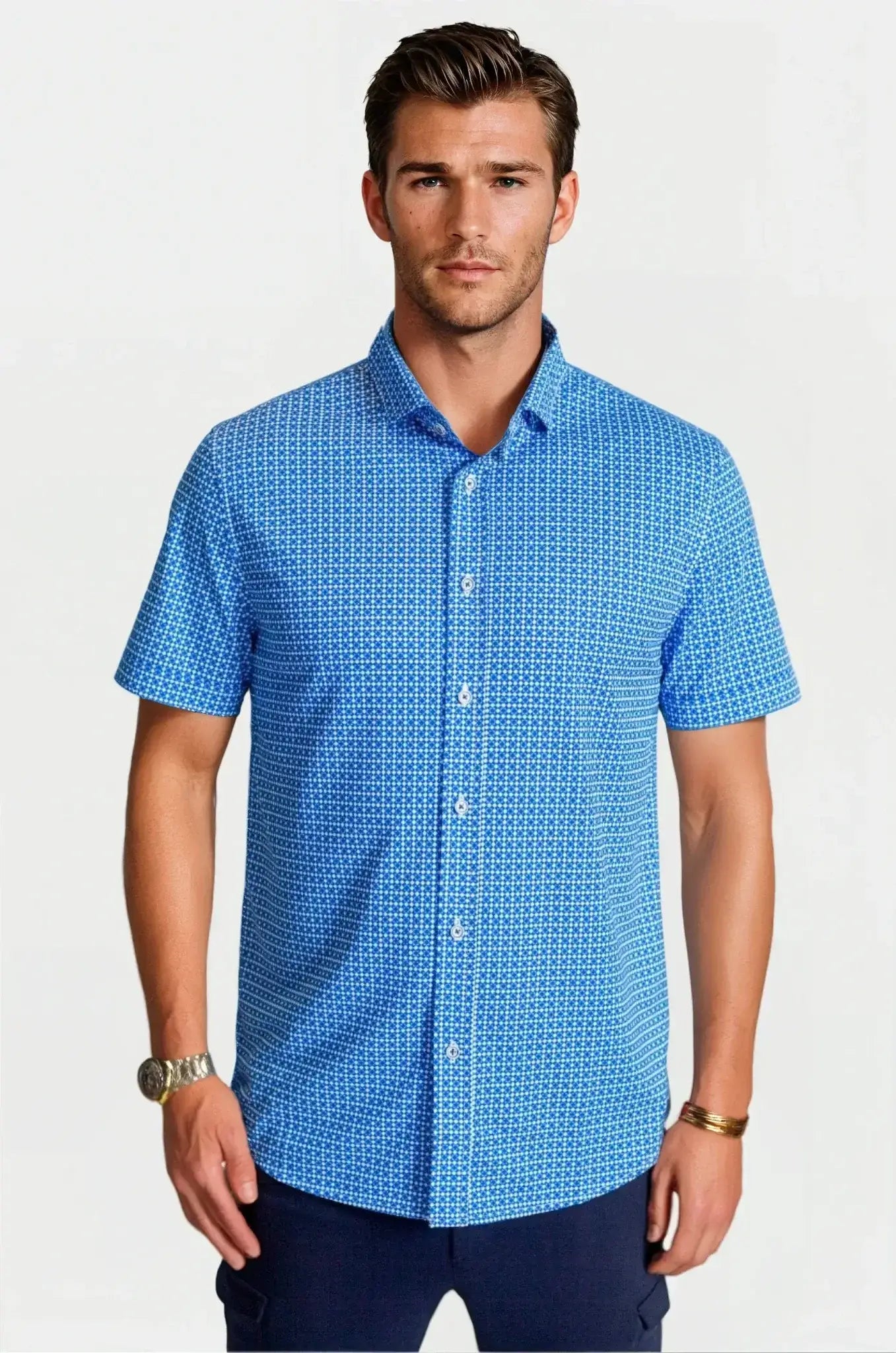 Bastille Check Short Sleeve Tech Shirt - Buki - Flyclothing LLC