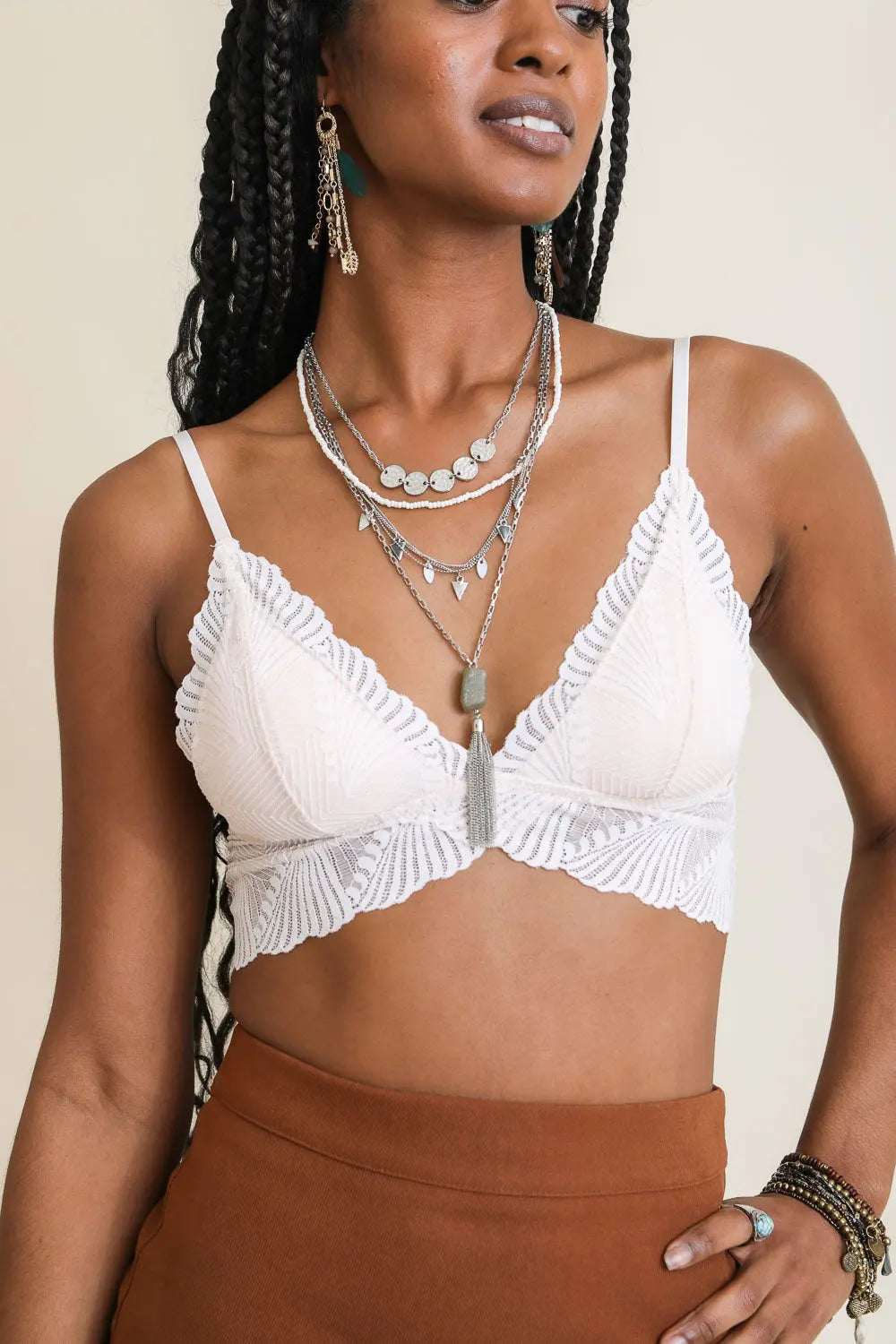 Butterfly Scallop Lace Bralette - Boho Clothing and Accessories - Flyclothing LLC