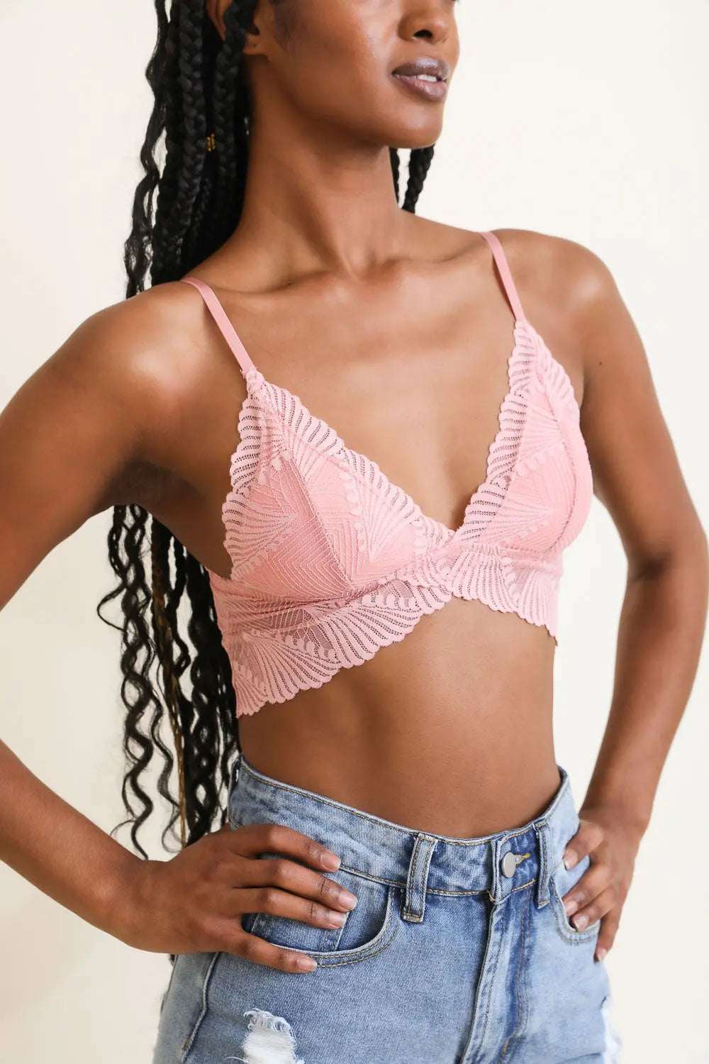 Butterfly Scallop Lace Bralette - Boho Clothing and Accessories - Flyclothing LLC