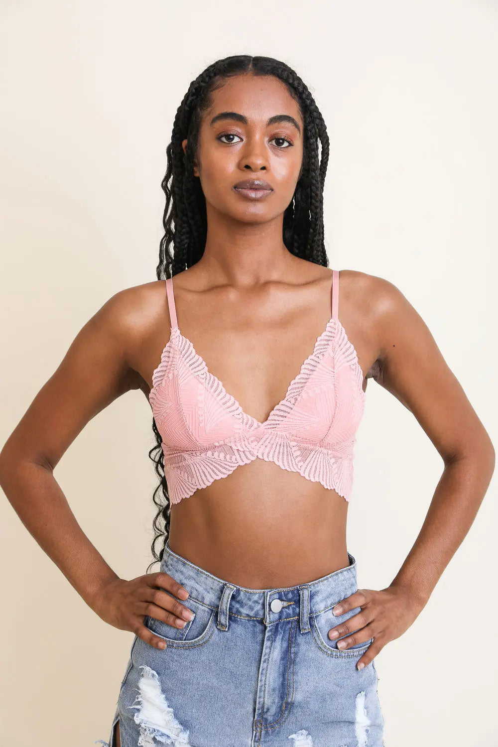 Butterfly Scallop Lace Bralette - Boho Clothing and Accessories - Flyclothing LLC