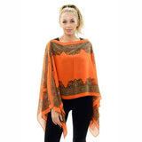 Button Detail Paisley Print V-Neck Poncho Cover Up Beachwear - Madeline Love - Flyclothing LLC