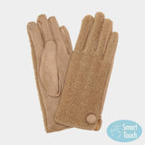 Button Soft Smart Touch Winter Gloves - Madeline Love - Flyclothing LLC