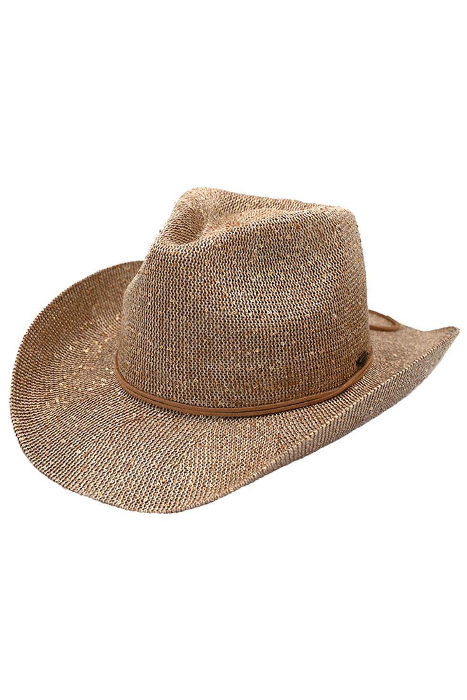 C.C Kids Suede String Band Sequin Cowboy Hat - Madeline Love - Flyclothing LLC