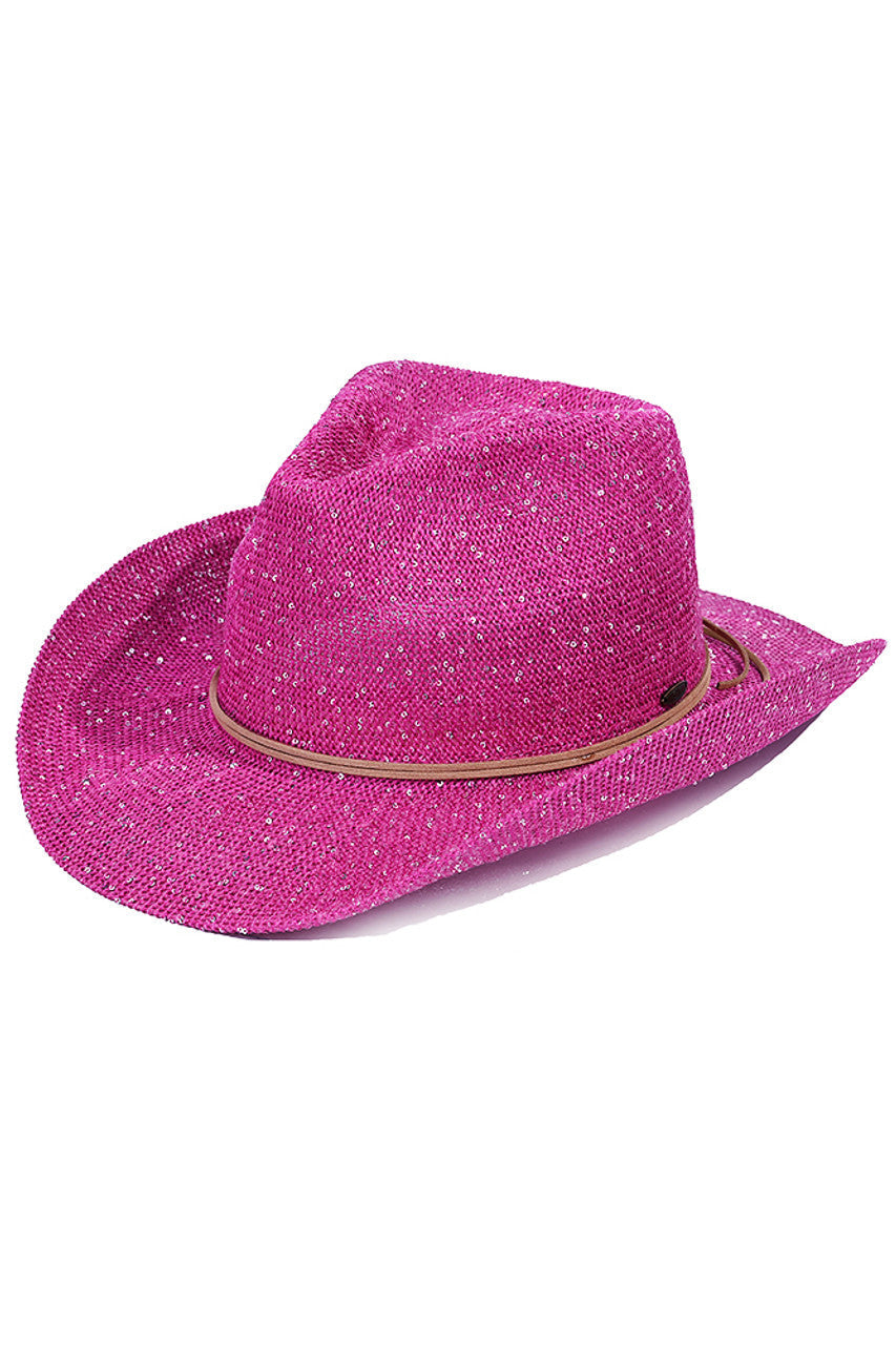 C.C Kids Suede String Band Sequin Cowboy Hat - Madeline Love - Flyclothing LLC