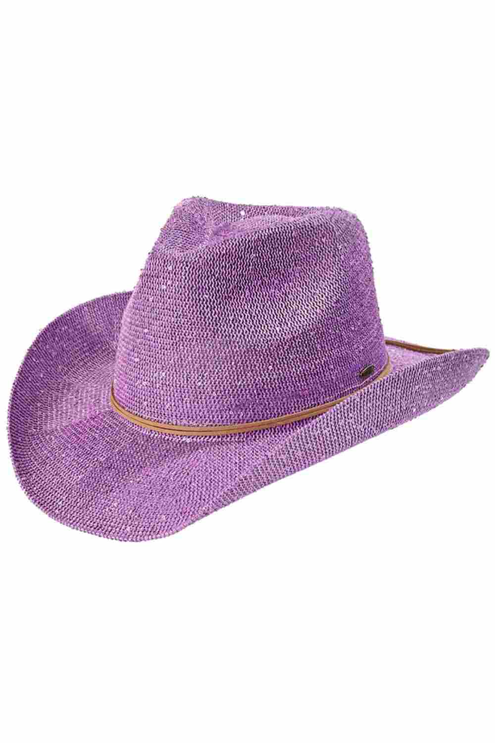 C.C Kids Suede String Band Sequin Cowboy Hat - Madeline Love - Flyclothing LLC
