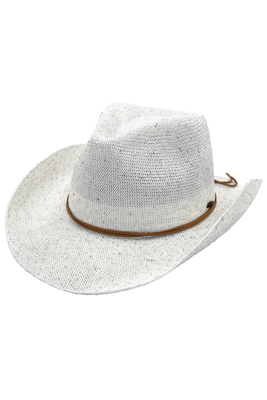 C.C Kids Suede String Band Sequin Cowboy Hat - Madeline Love - Flyclothing LLC