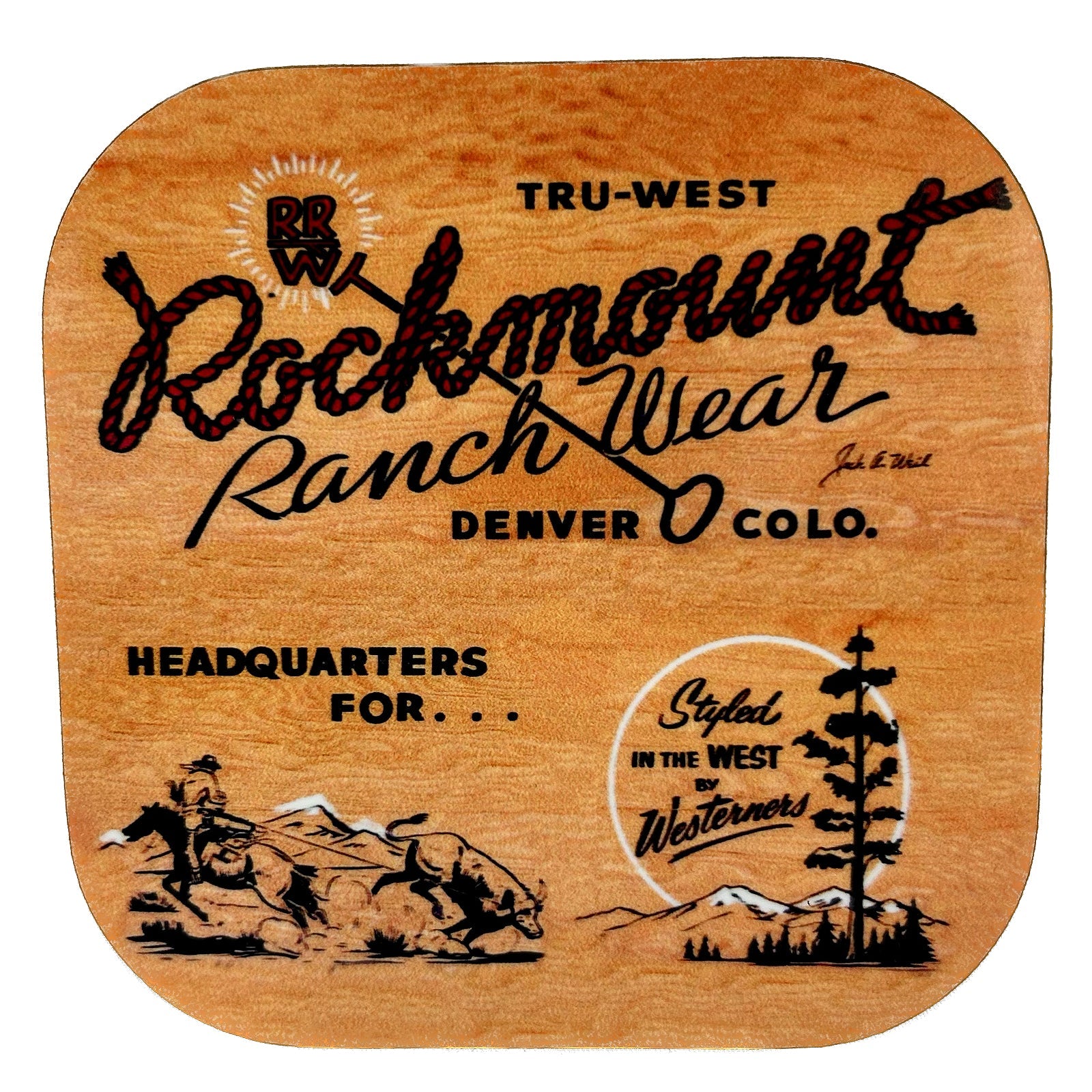 Rockmount Ranch Wear Cowboy Calf Roper Western Coaster - Rockmount Clothing - Flyclothing LLC