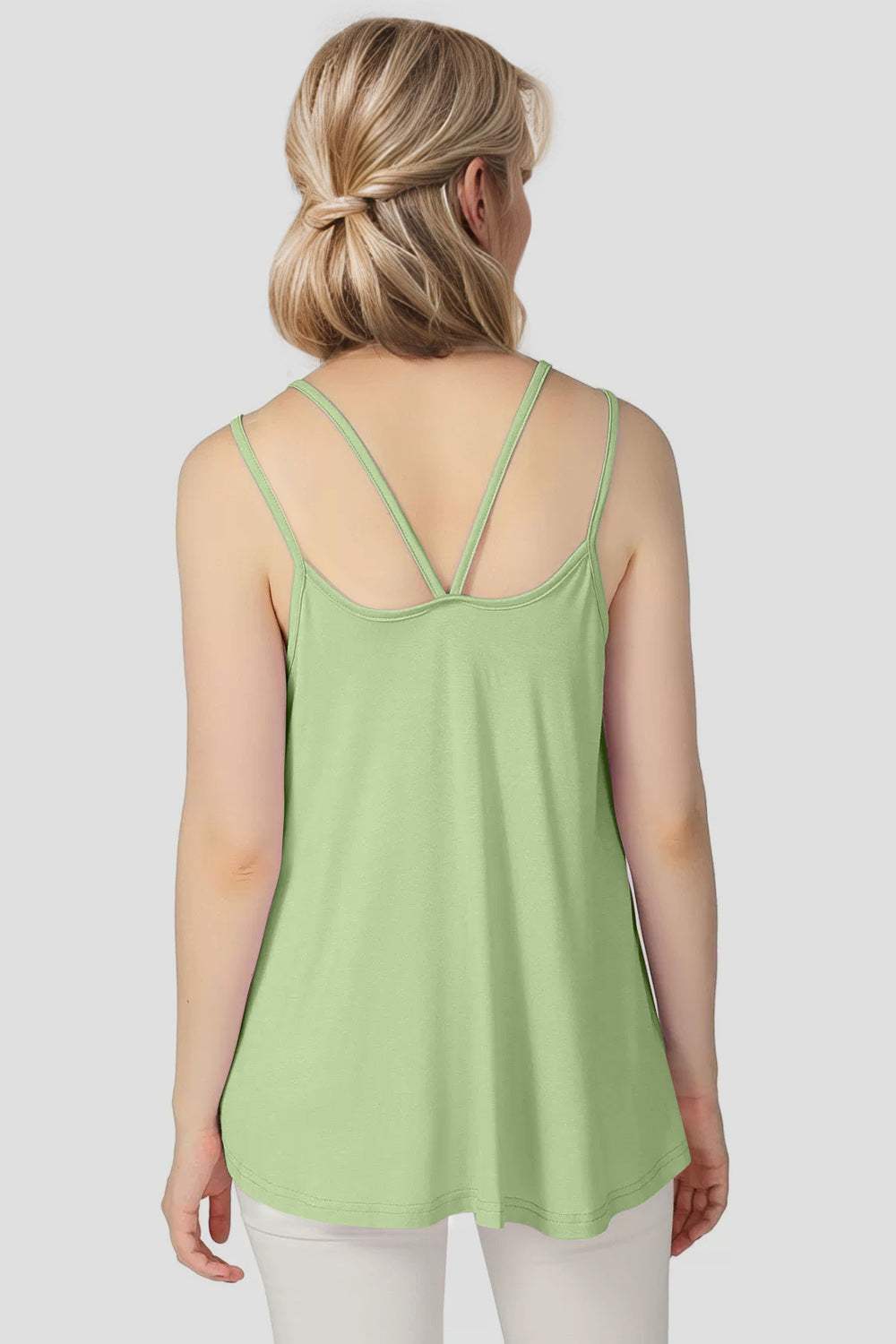 Basic Bae Bamboo Scoop Neck Double Spaghetti Straps Cami - Trendsi - Flyclothing LLC