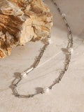 Stainless Steel Pearl Chain Necklace - Trendsi - Flyclothing LLC