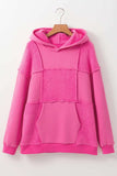 Exposed Seam Long Sleeve Hoodie - Trendsi - Flyclothing LLC