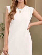 Full Size Slit Round Neck Sleeveless Maxi Tank Dress Plus Size - Trendsi - Flyclothing LLC