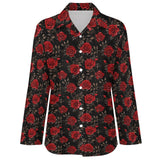 Baha Ranch Colores De Mexico Rose Floral Button Up Blouse