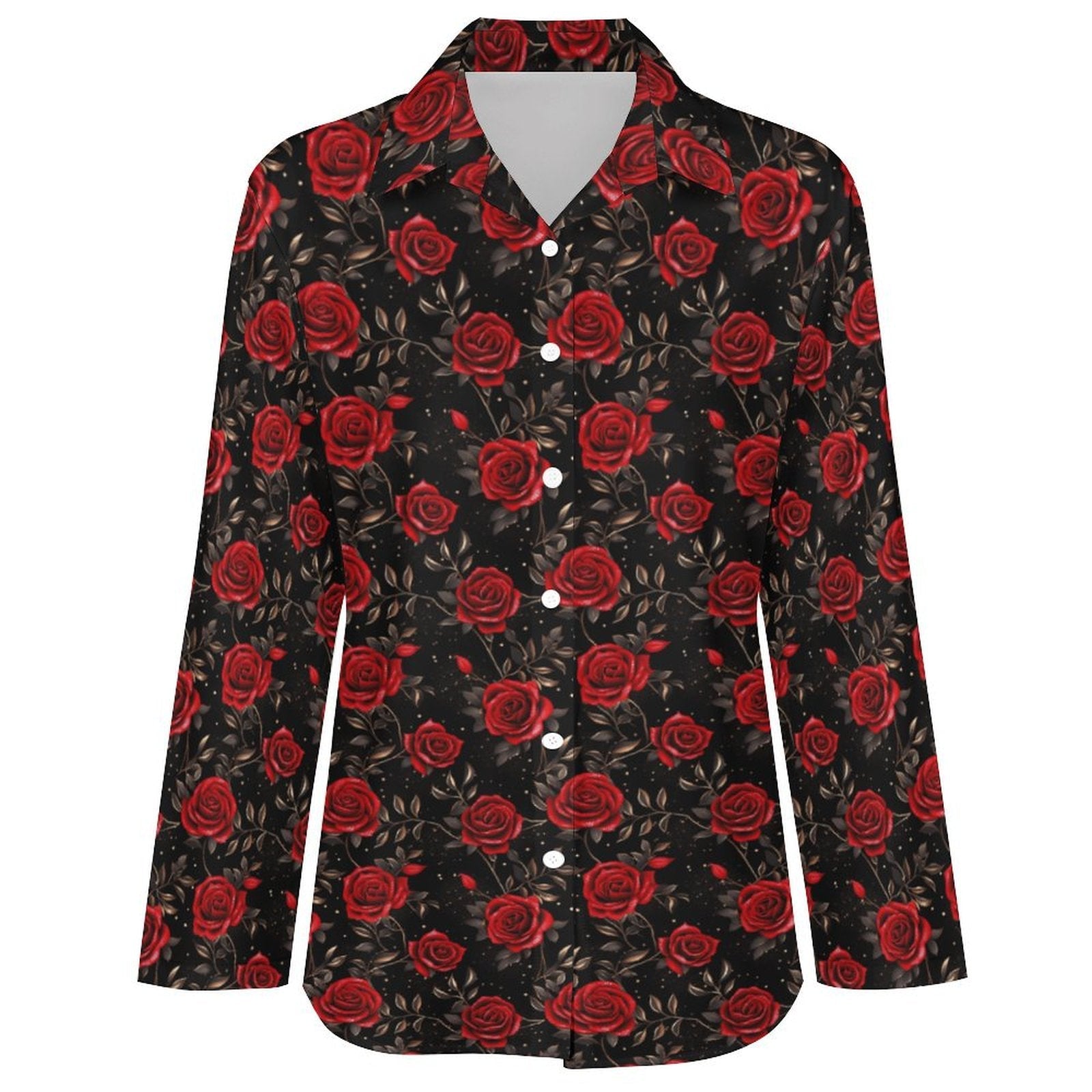 Baha Ranch Colores De Mexico Rose Floral Button Up Blouse