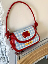 Apple Gingham Shoulder Bag - Trendsi - Flyclothing LLC