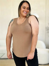 Basic Bae Full Size Round Neck Curved Hem Tank - ShopBasicbae - Flyclothing LLC