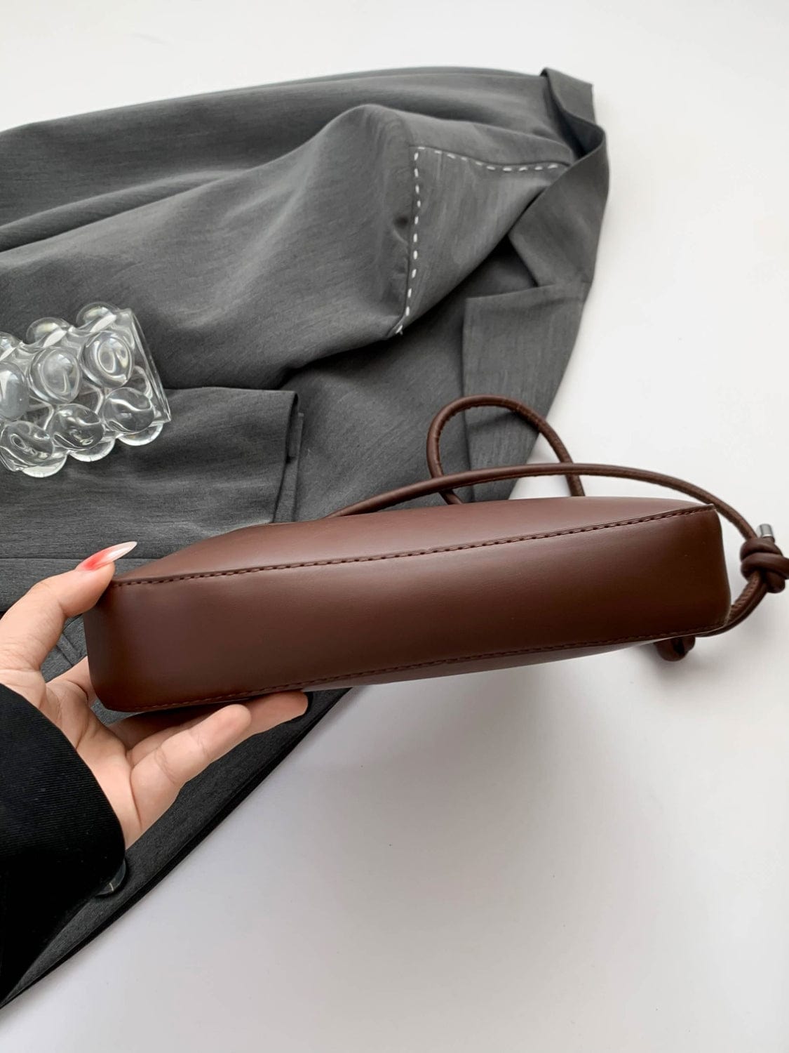 Bow PU Leather Knotted Strap Handbag - Trendsi