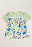 Printed Round Neck Puff Sleeve Blouse - Trendsi - Flyclothing LLC
