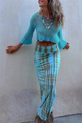 Round Neck Long Sleeve Knit Cover Up - Trendsi - Flyclothing LLC