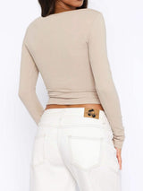 Button Down Long Sleeve Top - Trendsi - Flyclothing LLC