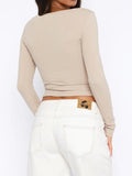 Button Down Long Sleeve Top - Trendsi