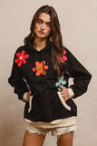 BiBi Patched Hoodie Top - Trendsi
