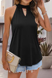 Tied Cutout Grecian Neck Tank - Trendsi - Flyclothing LLC