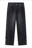 Side Slit Baggy Jeans with Pockets - Trendsi - Flyclothing LLC